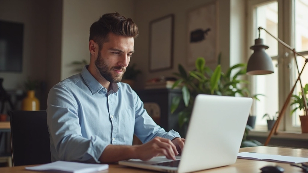 Человек работает с бюджетной таблицей на ноутбуке в офисе